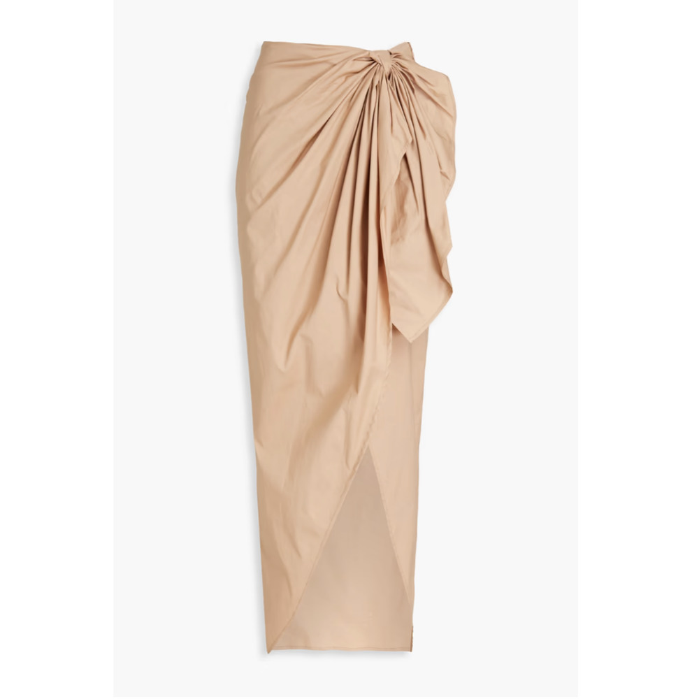 Sold- Org $185 - Halima wrap-effect stretch-cotton poplin maxi skirt